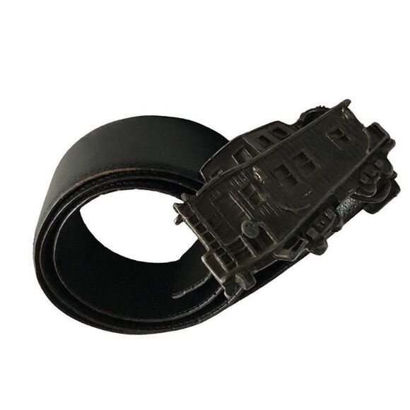 VTG 1979 The Great American Buckle Co. Limited Edition Train Car Buckle Belt - Picture 1 of 8